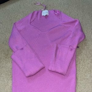 Purple ripped tee with sweetheart neckline